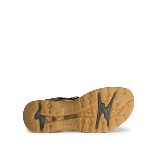 Ecco Ladies Multi Brown Leather Touch Fastening Sandals with rugged soles and casual style.
