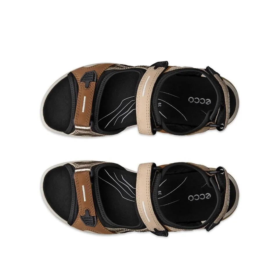 Ecco Offroad W 06956352043 Ladies Multi Brown Leather Touch Fastening Sandals for women.