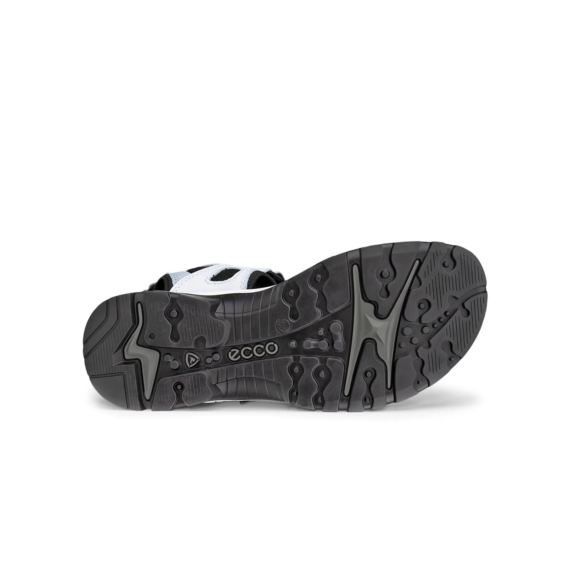 Ecco Ladies Offroad W 06956360563 sandals with blue leather touch fastening, breathable design, and rugged black sole.