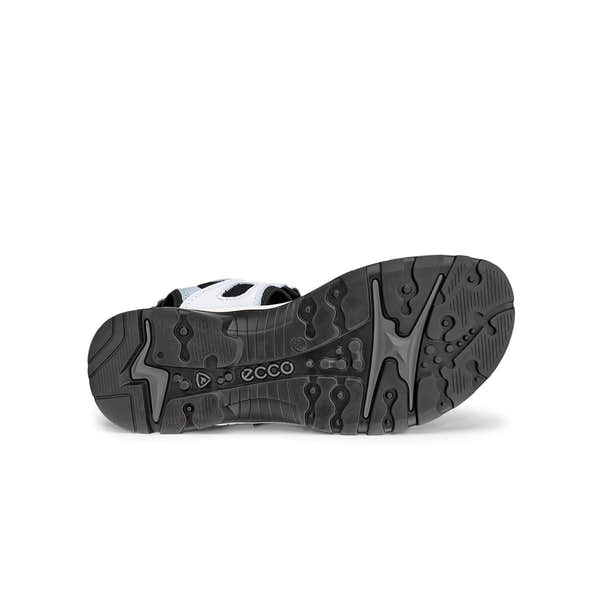 Ecco Ladies Offroad W 06956360563 sandals with blue leather touch fastening, breathable design, and rugged black sole.