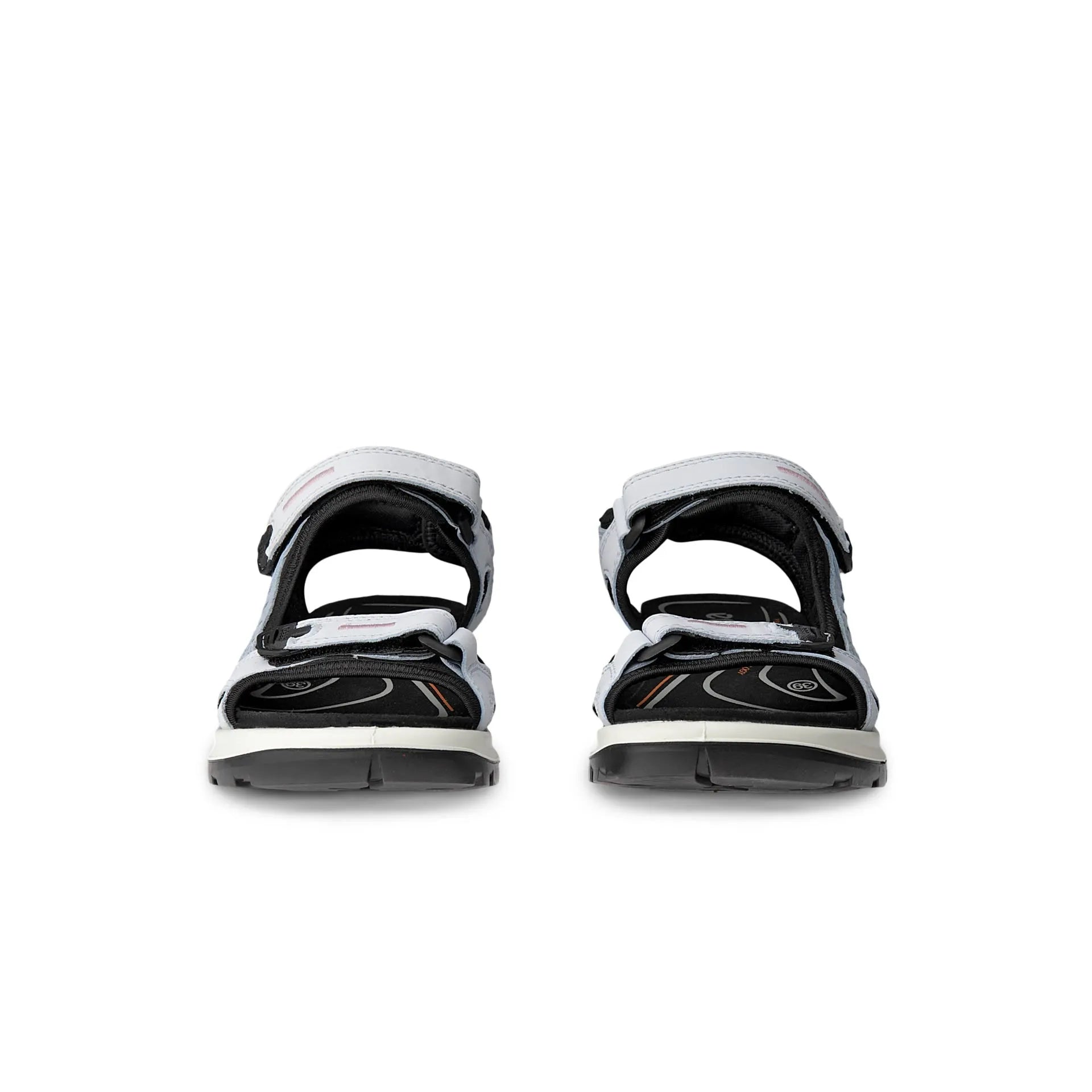 Ecco Ladies Air/Dusty Blue Leather Touch Fastening Sandals for women with straps and cushioned soles.