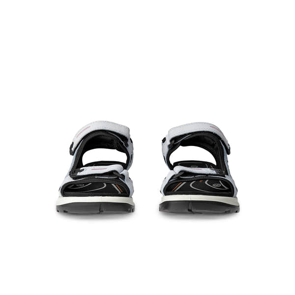 Ecco Ladies Air/Dusty Blue Leather Touch Fastening Sandals for women with straps and cushioned soles.