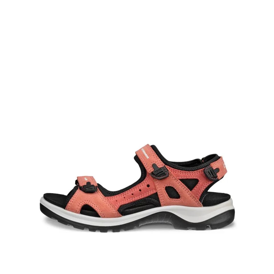 Ecco Offroad W 06956361539 women's orange leather touch fastening sandals with black accents and rugged sole.
