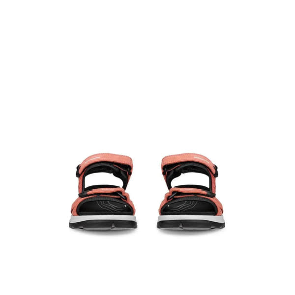 Ecco Offroad W 06956361539 Ladies Orange Leather Touch Fastening Sandals, open-toe outdoor footwear with adjustable straps and black soles.