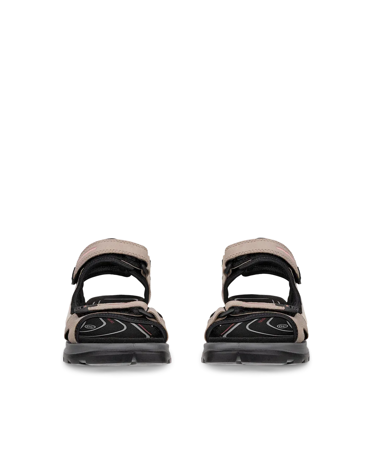 Ecco Offroad Yucatan Ladies Beige Nubuck Touch Fastening Sandals with cushioned sole and adjustable straps.
