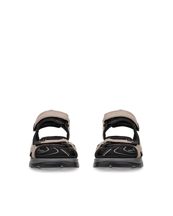 Ecco Offroad Yucatan Ladies Beige Nubuck Touch Fastening Sandals with cushioned sole and adjustable straps.