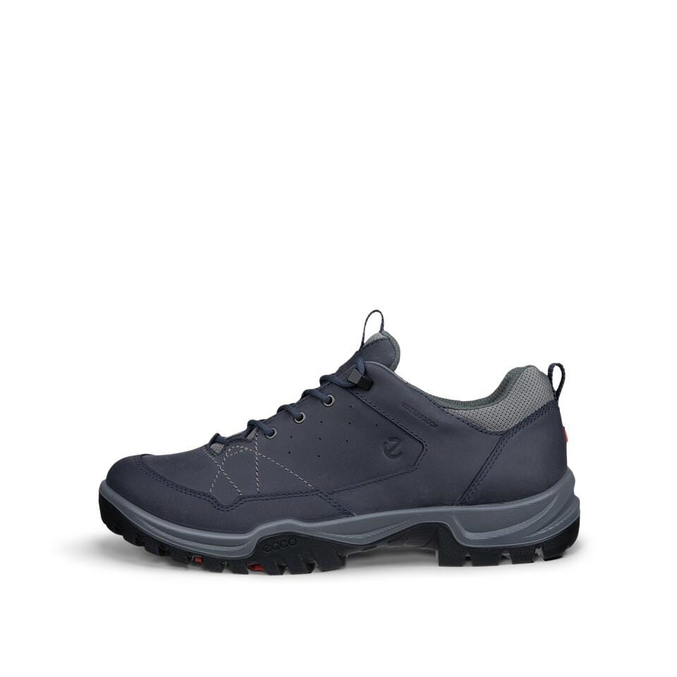 Ecco Receptor Trekk M Waterproof Mens Marine/Steel Leather & Textile Waterproof Lace Up Shoes