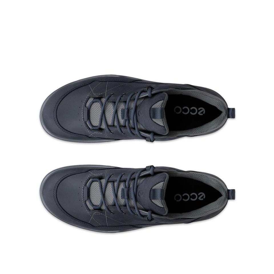Ecco Receptor Trekk M Waterproof Mens Marine/Steel Leather & Textile Waterproof Lace Up Shoes