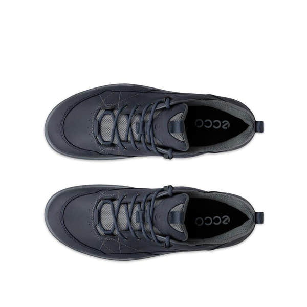 Ecco Receptor Trekk M Waterproof Mens Marine/Steel Leather & Textile Waterproof Lace Up Shoes