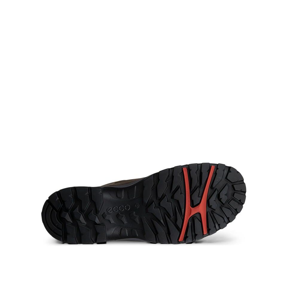 Ecco Receptor Trekk M Waterproof Mens Nutmeg Brown/Magnet Leather & Textile Waterproof Lace Up Shoes