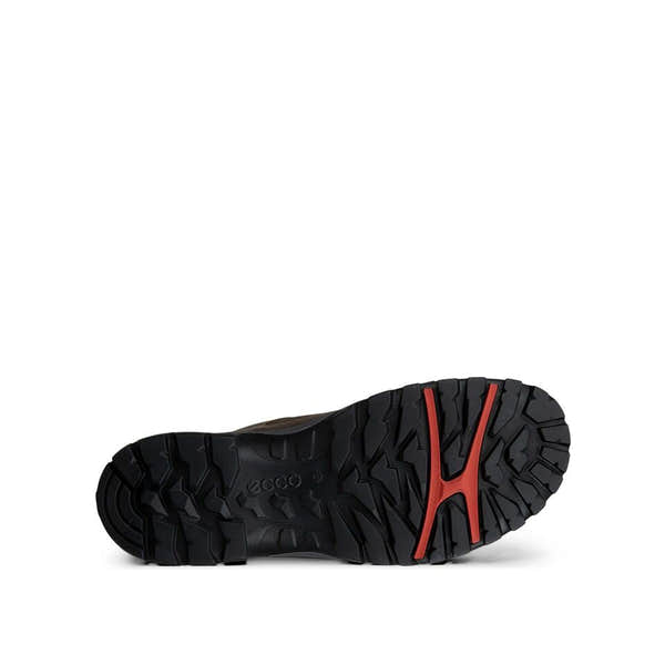 Ecco Receptor Trekk M Waterproof Mens Nutmeg Brown/Magnet Leather & Textile Waterproof Lace Up Shoes