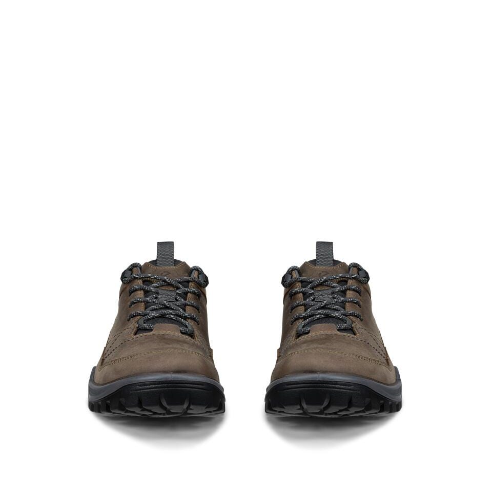 Ecco Receptor Trekk M Waterproof Mens Nutmeg Brown/Magnet Leather & Textile Waterproof Lace Up Shoes