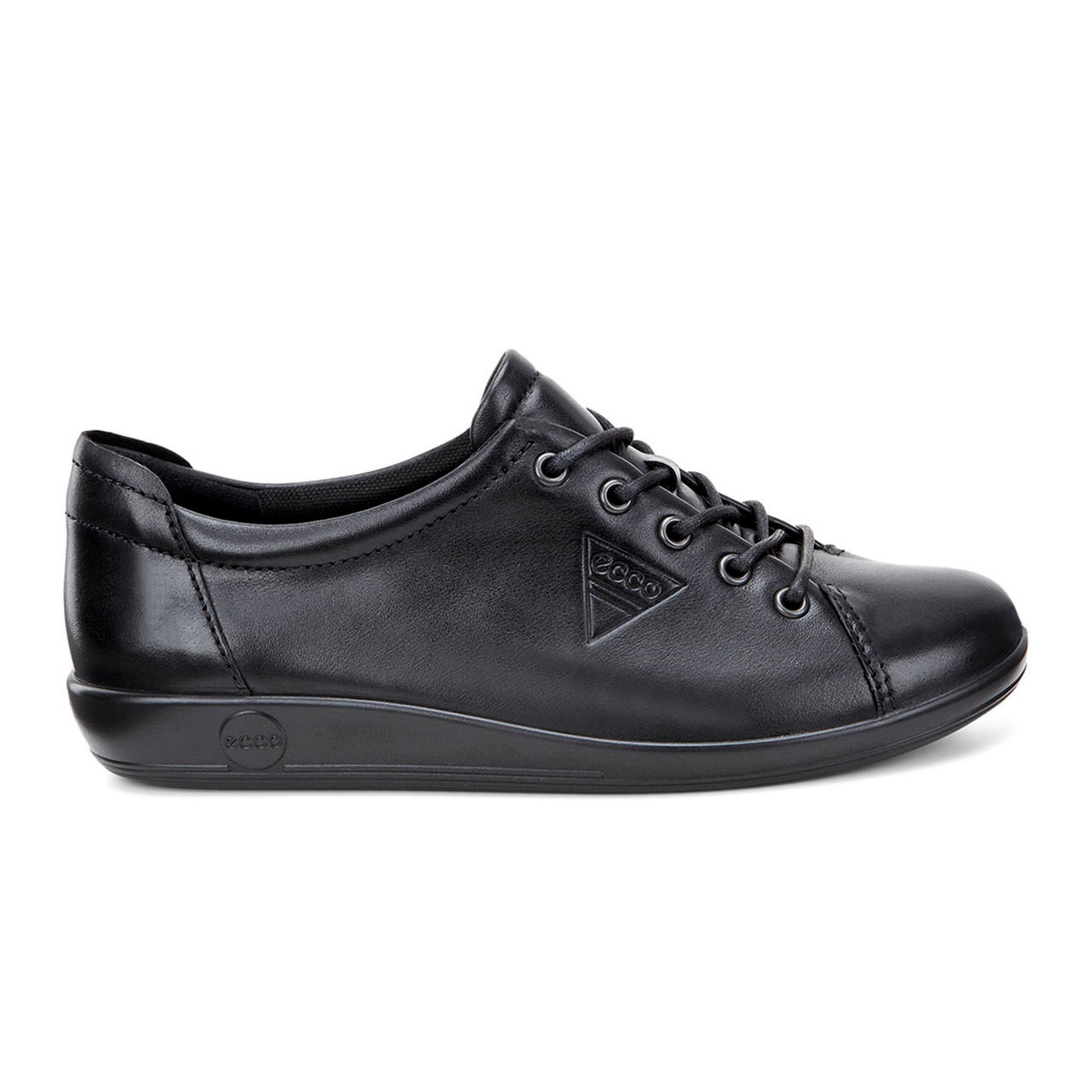 Ecco Soft 2.0 206503 56723 Ladies Black Leather Lace Up Shoes-elevate your sole
