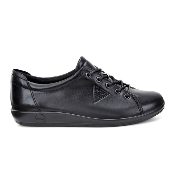 Ecco Soft 2.0 206503 56723 Ladies Black Leather Lace Up Shoes-elevate your sole