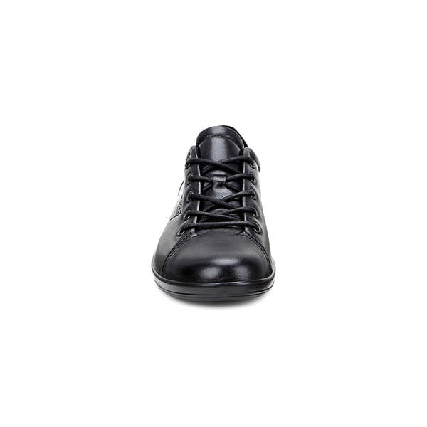 Ecco Soft 2.0 206503 56723 Ladies Black Leather Lace Up Shoes-elevate your sole