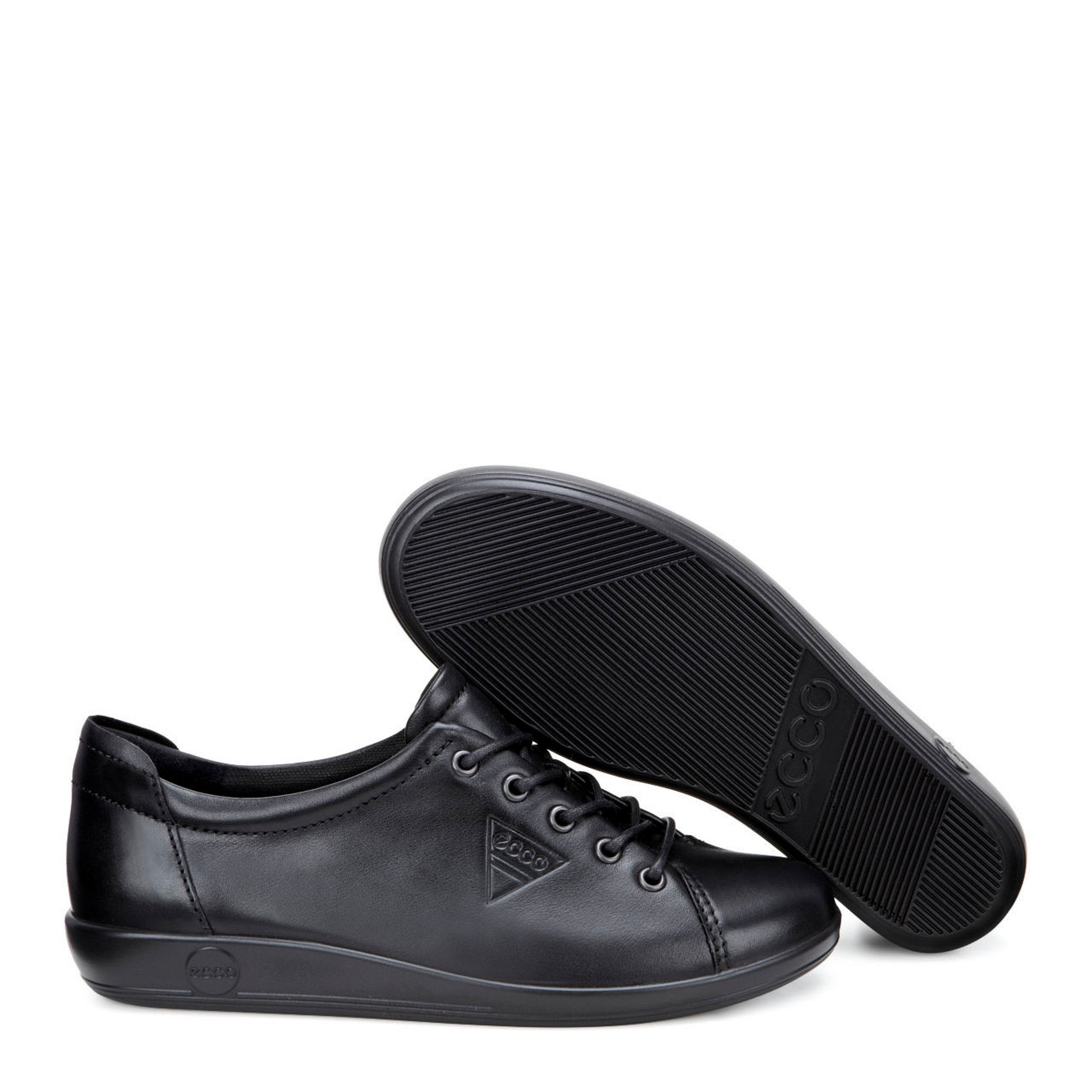 Ecco Soft 2.0 206503 56723 Ladies Black Leather Lace Up Shoes-elevate your sole