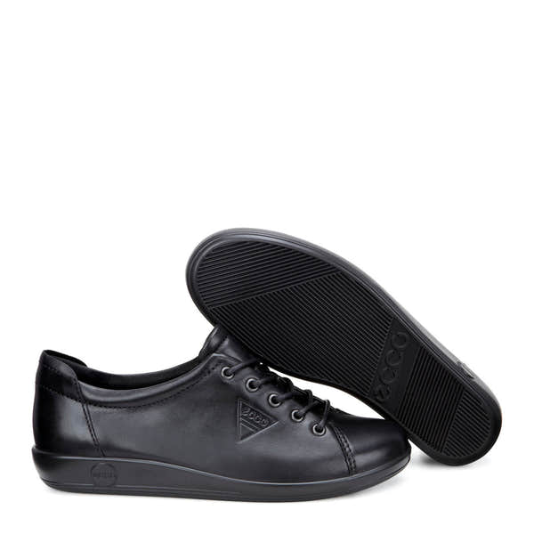Ecco Soft 2.0 206503 56723 Ladies Black Leather Lace Up Shoes-elevate your sole