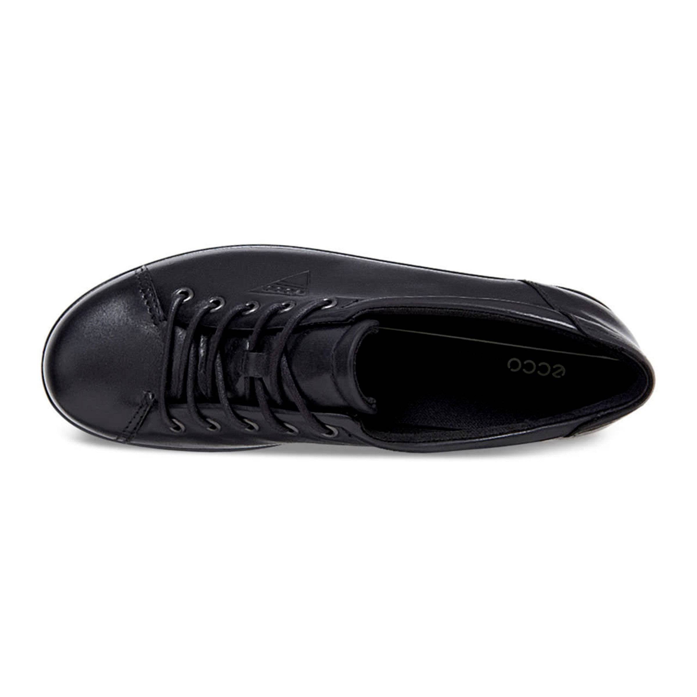 Ecco Soft 2.0 206503 56723 Ladies Black Leather Lace Up Shoes-elevate your sole