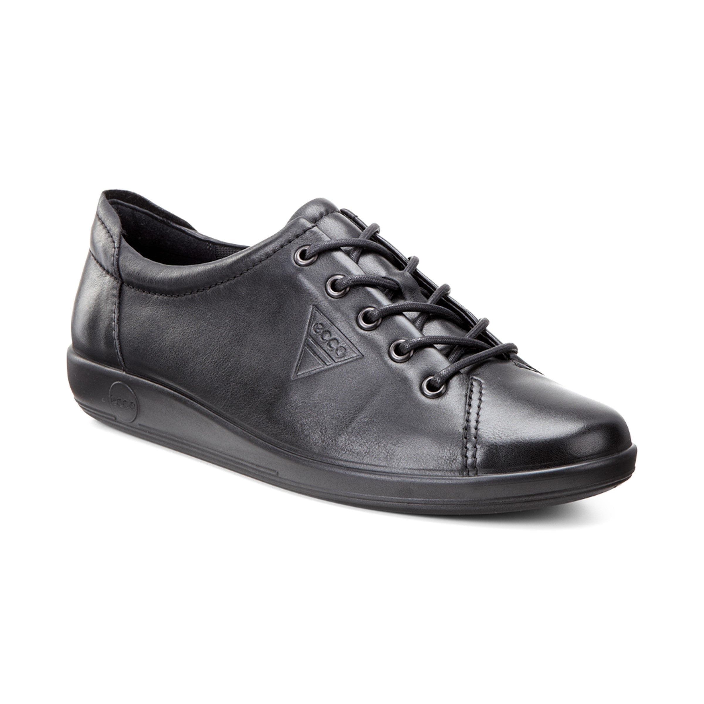 Ecco Soft 2.0 206503 56723 Ladies Black Leather Lace Up Shoes-elevate your sole