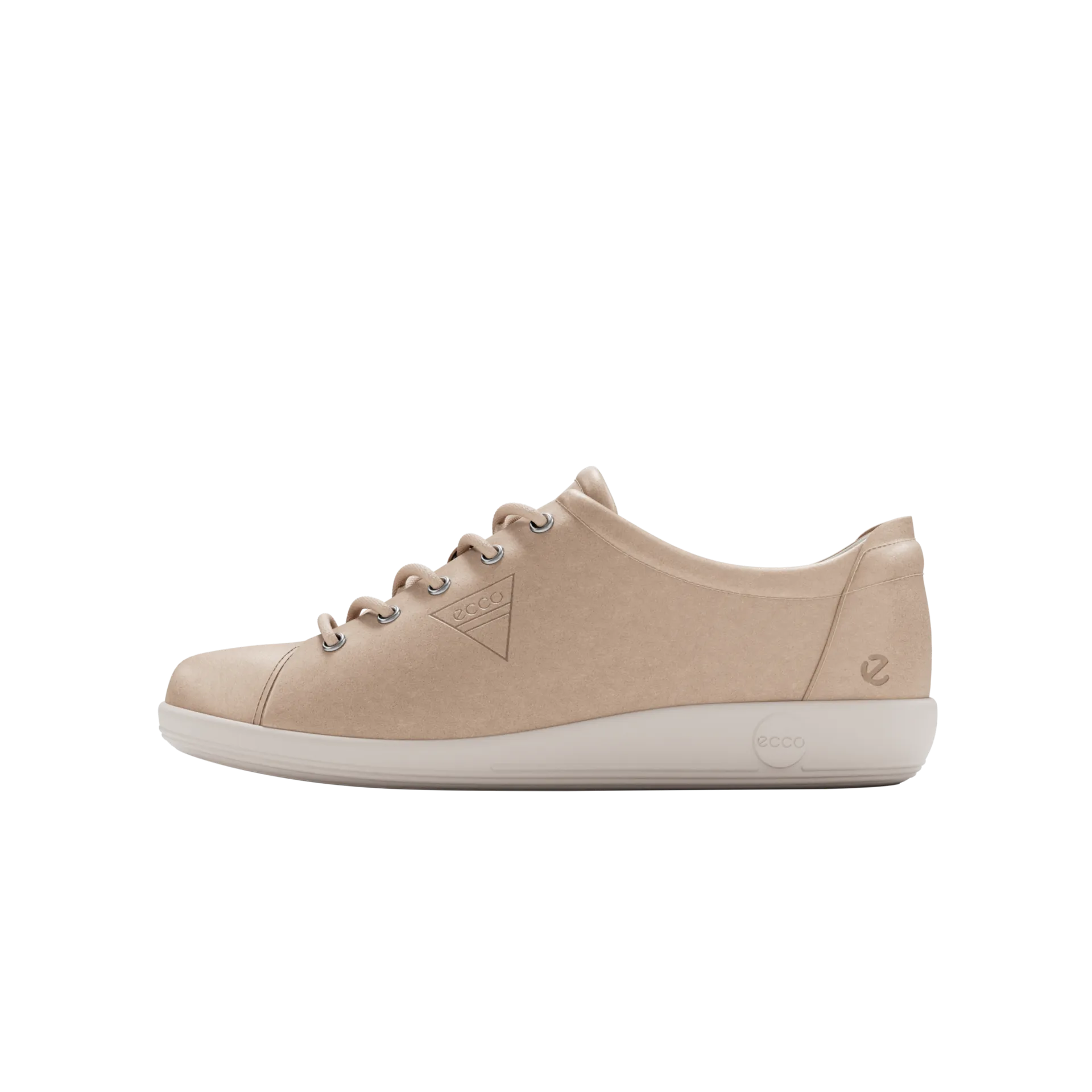 Ecco Soft 2.0 20650301009 Ladies Nature Leather Lace Up Trainers