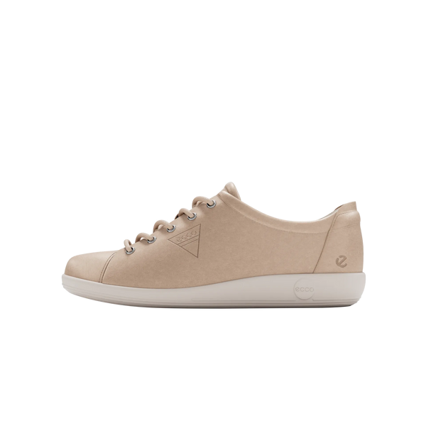 Ecco Soft 2.0 20650301009 Ladies Nature Leather Lace Up Trainers