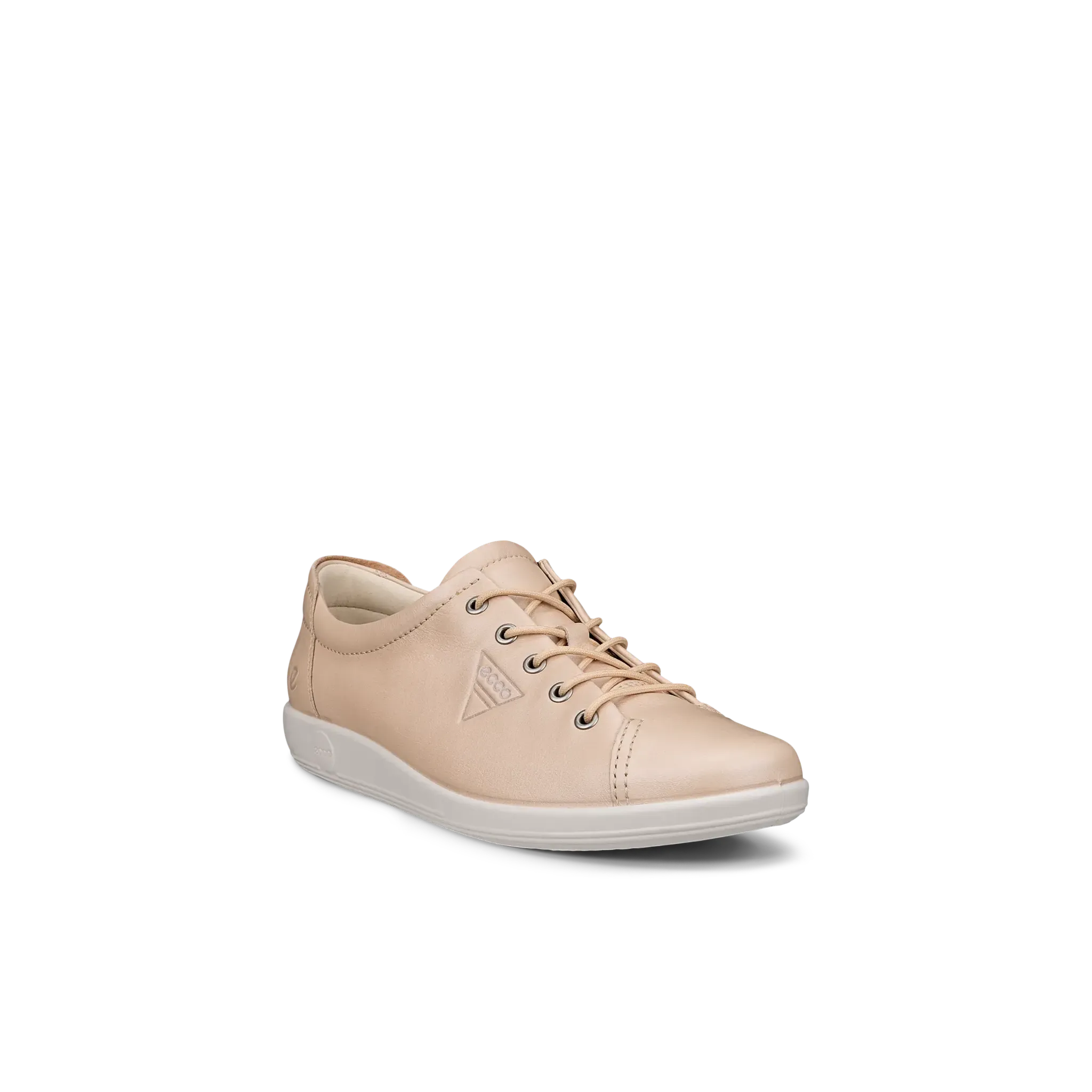 Ecco Soft 2.0 20650301009 Ladies Nature Leather Lace Up Trainers