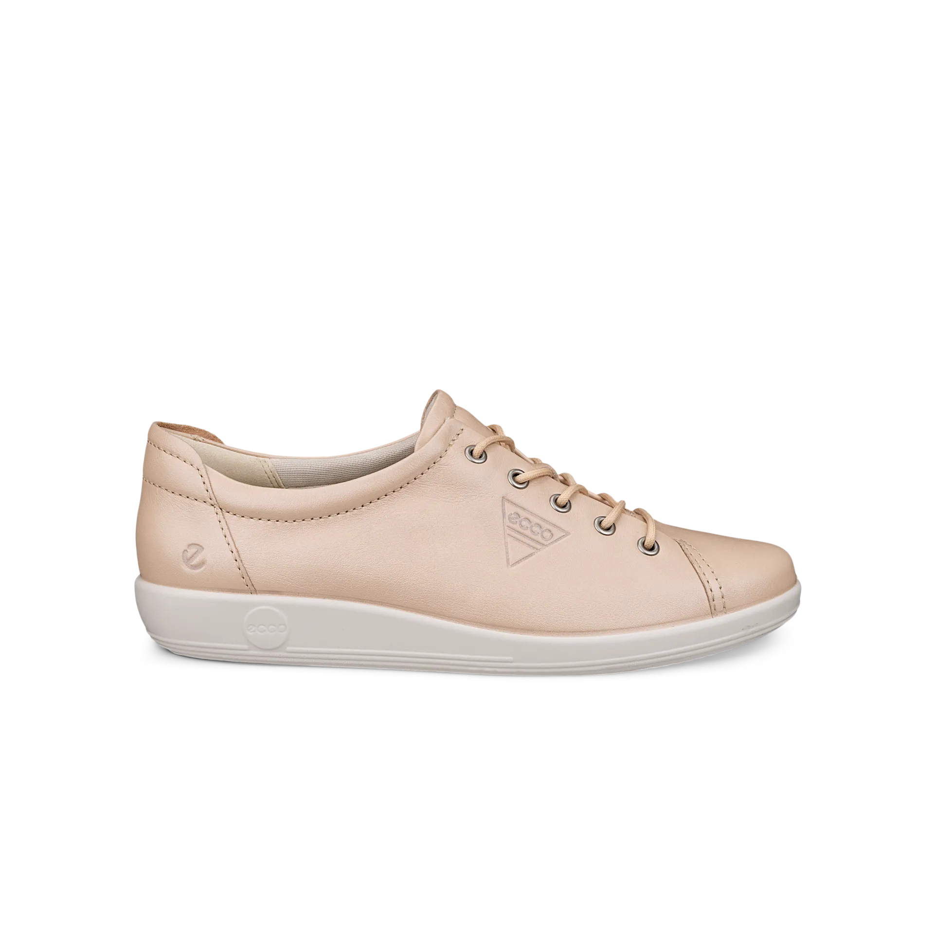 Ecco Soft 2.0 20650301009 Ladies Nature Leather Lace Up Trainers