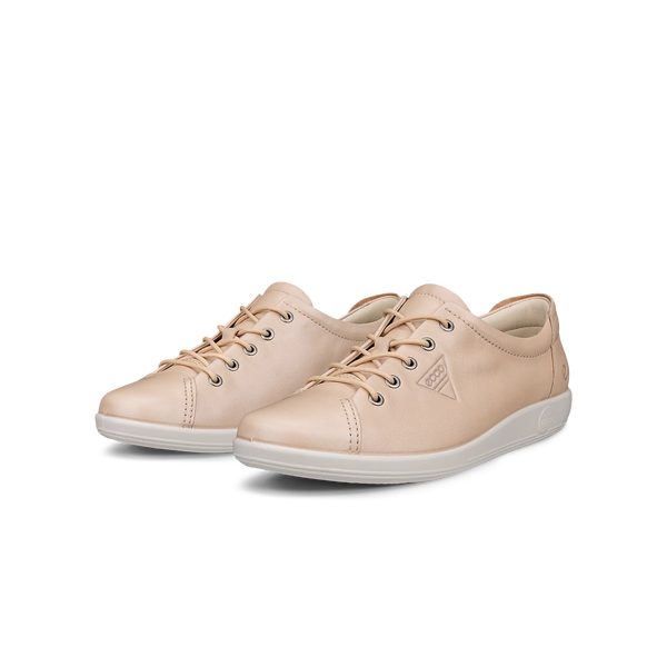 Ecco Soft 2.0 20650301009 Ladies Nature Leather Lace Up Trainers
