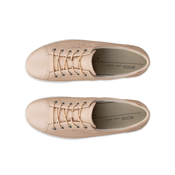 Ecco Soft 2.0 20650301009 Ladies Nature Leather Lace Up Trainers