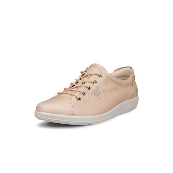 Ecco Soft 2.0 20650301009 Ladies Nature Leather Lace Up Trainers