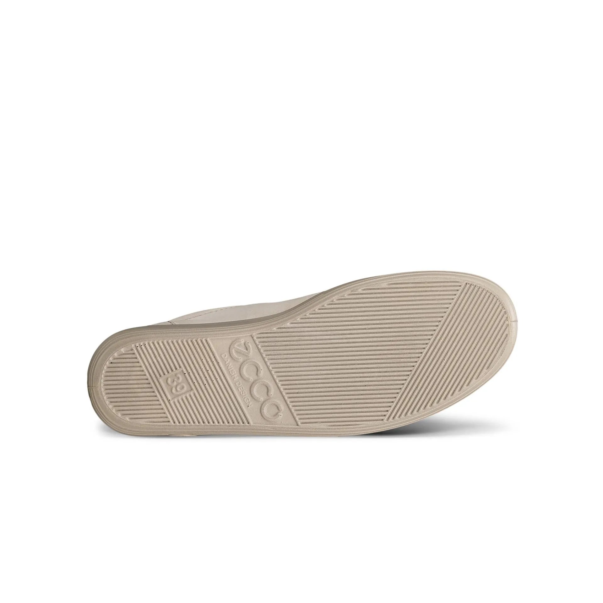 Ecco Soft 2.0 ladies' pure cashmere leather lace-up trainers with slip-resistant rubber sole and beige color.