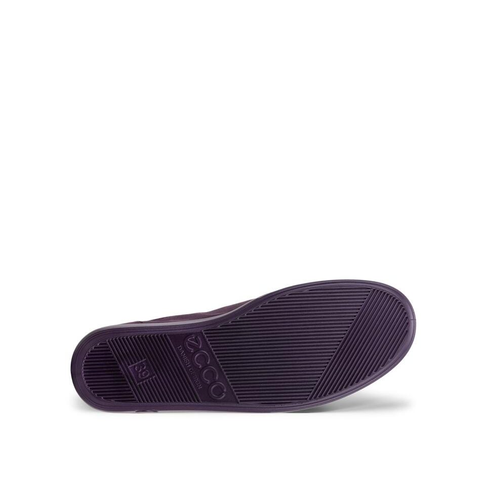 Ecco Soft 2.0 Ladies Mauve Leather Lace Up Shoes, side view.