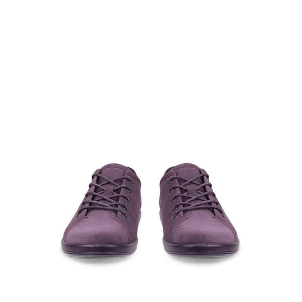 Ecco Soft 2.0 Ladies Mauve Leather Lace Up Shoes, pair view.