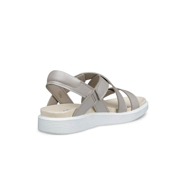 Light gray sandal with white sole on a white background
