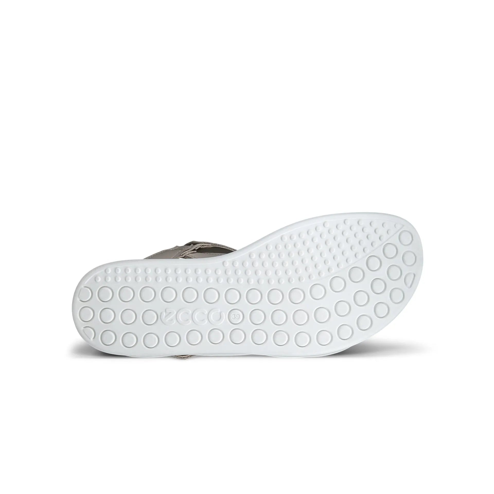 White sole of a shoe on a white background