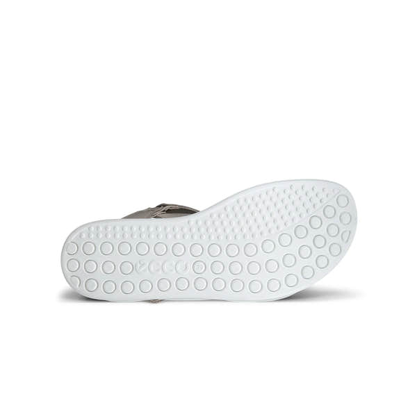 White sole of a shoe on a white background