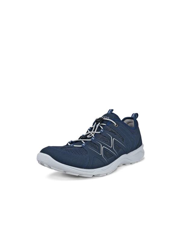 Ecco Terracruise Lt Low Vent men's marine sports shoes, navy blue with elasticated design and white sole.