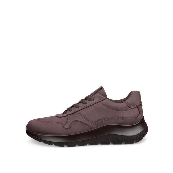 Ecco Valerie W Waterproof Ladies Raisin/Raisin Leather Waterproof Lace Up Trainers, outer side view.