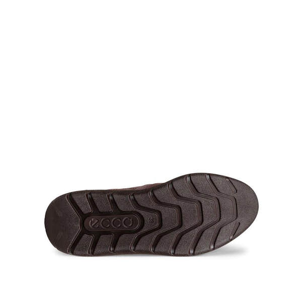 Ecco Valerie W Waterproof Ladies Raisin/Raisin Leather Waterproof Lace Up Trainers, side view.