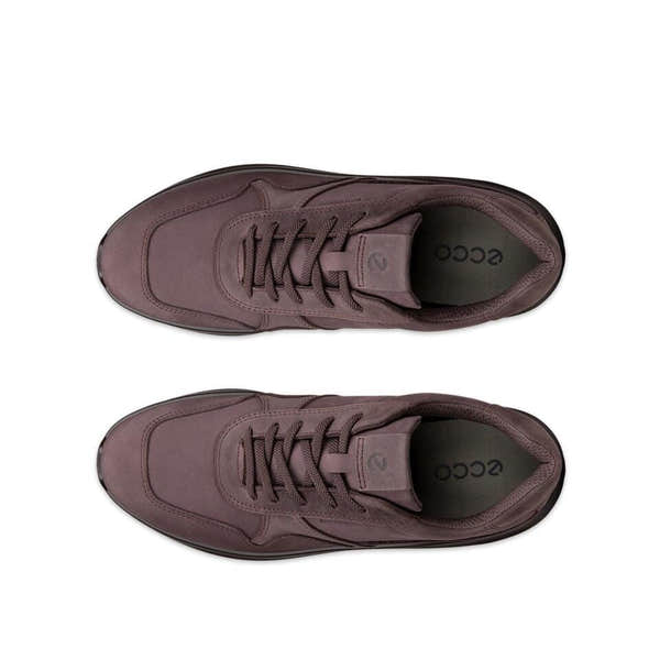 Ecco Valerie W Waterproof Ladies Raisin/Raisin Leather Waterproof Lace Up Trainers, top view.