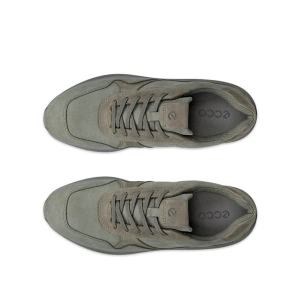 Ecco Valerie W Waterproof Sneaker Ladies Smokey Olive Leather Waterproof Lace Up Trainers