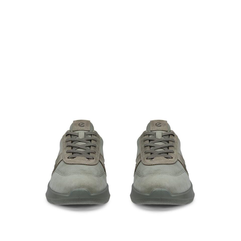Ecco Valerie W Waterproof Sneaker Ladies Smokey Olive Leather Waterproof Lace Up Trainers