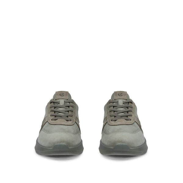Ecco Valerie W Waterproof Sneaker Ladies Smokey Olive Leather Waterproof Lace Up Trainers
