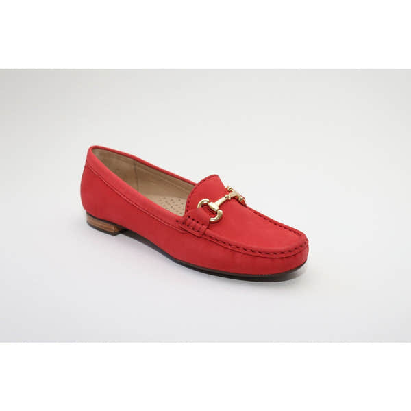 Elevate Your Sole 25836 Sunflower Ladies Red Nubuck Leather Loafers - elevate your sole