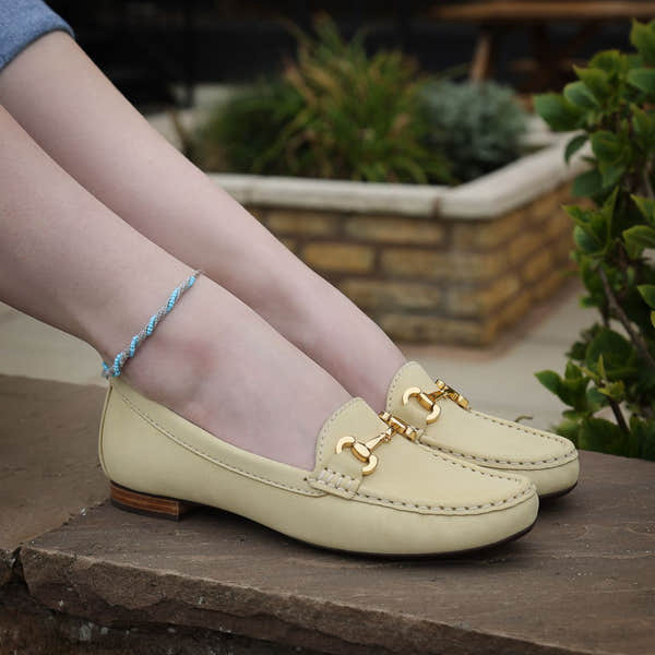 Elevate Your Sole 25836 Sunflower Ladies Yellow Nubuck Leather Loafers - elevate your sole