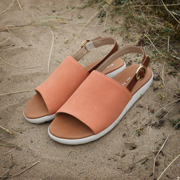 Elevate Your Sole 49132 Caribe Ladies Nougat Leather Sandals - elevate your sole