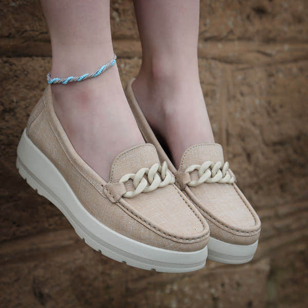 Elevate Your Sole 50606 Locanda Ladies Nude Leather Loafers - elevate your sole