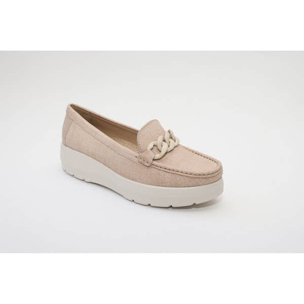 Elevate Your Sole 50606 Locanda Ladies Nude Leather Loafers - elevate your sole