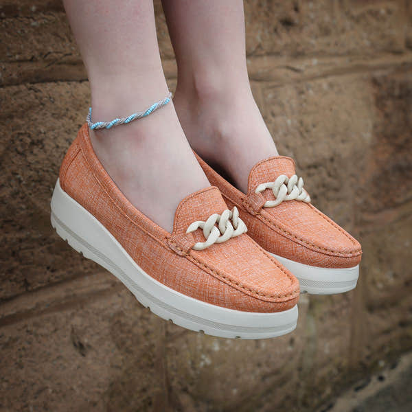 Elevate Your Sole 50606 Locanda Ladies Orange Leather Loafers - elevate your sole