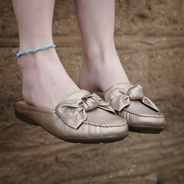 Elevate Your Sole 6347 Cannes Ladies Prata Velha Leather Mules - elevate your sole